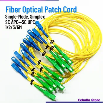 10 бр./лот Пластир Кабел SC/UPC-SC/APC 3.0 мм Однорежимный Оптичен кабел SM Симплексная Оптични FTTH Скок
