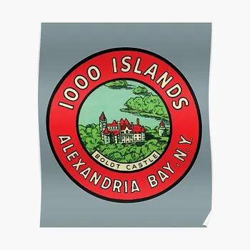 1000 Островите Заключване Boldt Александрийски Залива Плакат Декор Съвременна Живопис Стенни Рисувани Къщи Винтажное Забавно Изкуство Без Рамка