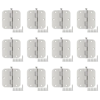 12 групи от големи вериги със заоблени ъгли в американски стил, Квадратни Дървени панти за прозорци и Железни панти в сребърен цвят