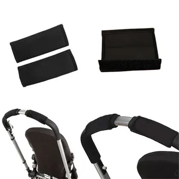 2 бр./чифт Нови аксесоари за детски колички Предната дръжка на количка от черен неопрен Magic Tape, тампон върху броня Bebek Arabasi