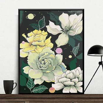 2023 Модни висококачествена дигитална живопис с маслени бои, ръчно изработени, ръчно изработени, просто украса във формата на цвете, роза, живопис във формата на рози