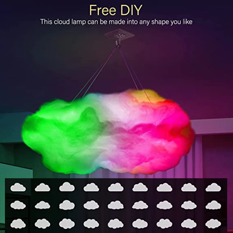 3D Облак Светлина на Мълния Led Лампа Многоцветен Спалня Облак Светлини Буреносни Облаци Стая САМ Синхронизиране на Музика Смарт Приложение за Управление на USB