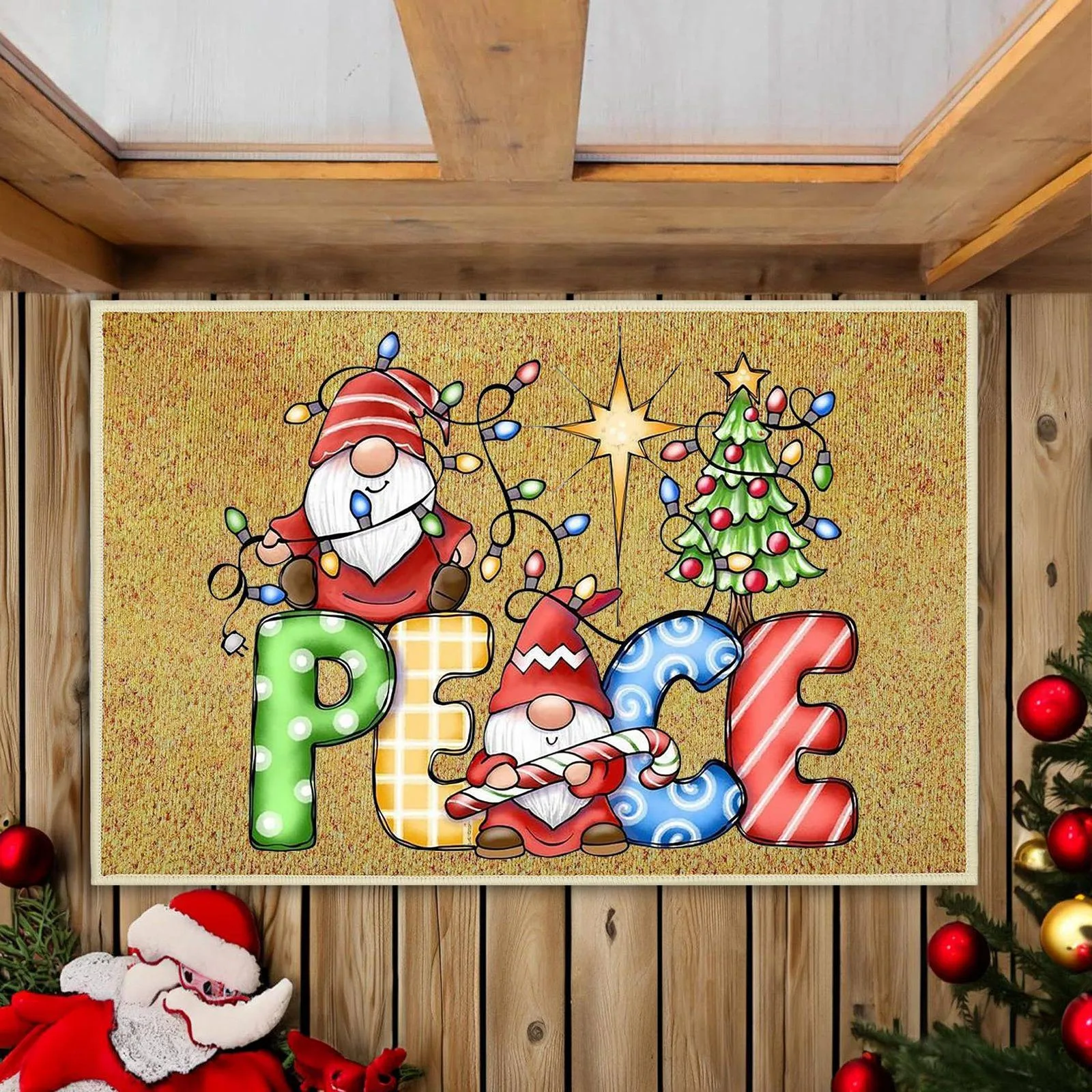 40x60 см Коледни Мирни Подложки Подарък Забавен Коледен Врата на мат Сладък Коледен мат Врати Украса Новост за баня