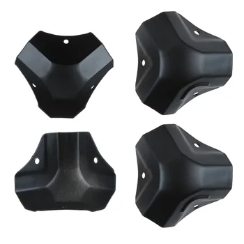 4шт Кътове за кейса Черен код, K-тип Метални протектори 50 мм, Триъгълен Вдлъбната/Изпъкнали опаковката Алуминиева кутия за багаж Декор