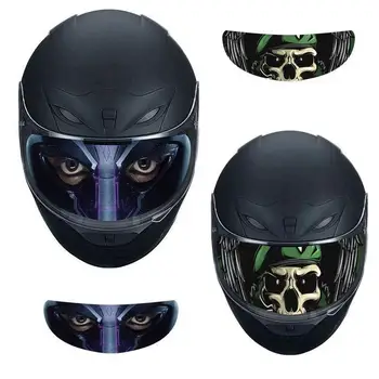 6 Опции за Сменяем обектив мотоциклетни състезания шлем Стикер с сенника Готина Стикер На каската Персонализация филм