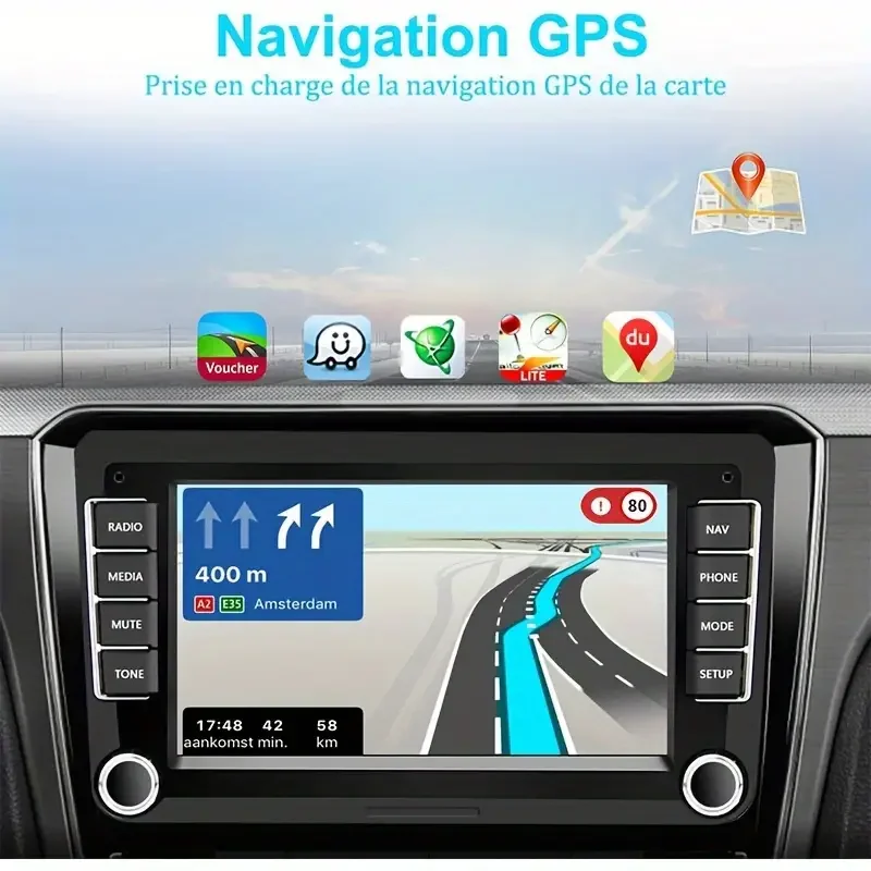7 инча за VW/Golf/Polo/Skoda Автомагнитола Android 13 2 Din Мултимедиен плейър Навигация с Carplay