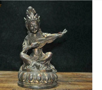 9,2-инчов статуя на буда сарасвати тара Гуаньинь от старата бронз будизма
