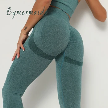 Bymermaids 2022 Нов спортен сутиен, безшевни женски спортен костюм, Жакард панталони за йога с висока талия, гамаши повдигащ за фитнес, Дишаща топ