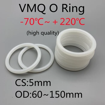 CS 5 мм Бяло силикон о-пръстен VMQ, перални, уплътнението, Хранително печат, Водоустойчив изолирано гума, Силиконови уплътнителни пръстени на 10 бр.