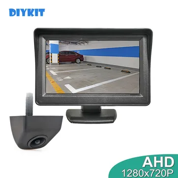 DIYKIT 1280x720 P 4,3 инча AHD Авто Монитор за Обратно виждане Резервен Монитор Starlight AHD Камера за Задно виждане за Suv MPV RV