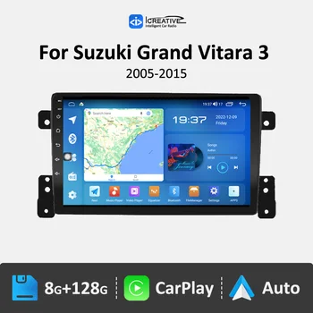 QLED Сензорно Автомобилното радио на Безжични CarPlay Android 10.0 авточасти За Suzuki Grand Vitara 3 2005-2015 Навигация Мултимедия 1280*720P HU