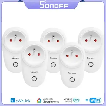 SONOFF 1-4ШТ S26R2 WiFi Smart Plug Безжична Интелигентна Гнездо Превключвател за Синхронизация Умен Глас Дистанционно Управление чрез eWeLink Google, Alexa