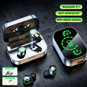 TWS YD03 Безжични слушалки Fone Bluetooth 5.3 Слушалки Led цифрови сензорни слушалки зарядно устройство с капацитет 3000 mah и микрофон