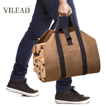 VILEAD, джобно трупи за дърва за огрев, благородна брезентовая чанта за дърва за огрев в големи размери, чанта за съхранение на открито, чанта за къмпинг