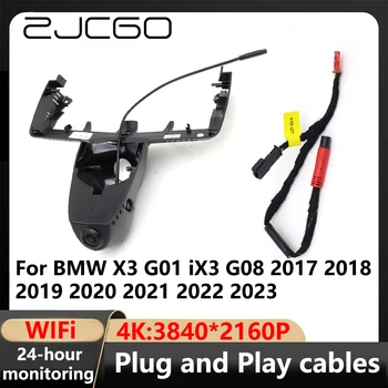 ZJCGO 4K Wifi 24 3840*2160 Автомобилен ВИДЕОРЕКОРДЕР Dash Cam Камера видео Рекордер за BMW X3 G01 iX3 G08 2017 2018 2019 2020 2021 2022 2023