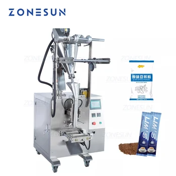 ZONESUN Автоматична Машина за пълнене на опаковки, претегляне и запечатване на кафе пипер, пакет за прах Augar Sachet богат на функции пакетираща машина