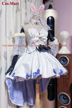 Аниме Vtuber Usada Pekora Cosplay костюм Сладко бяла сватбена рокля с цветен модел, дрехи за ролеви игри, изработени по поръчка