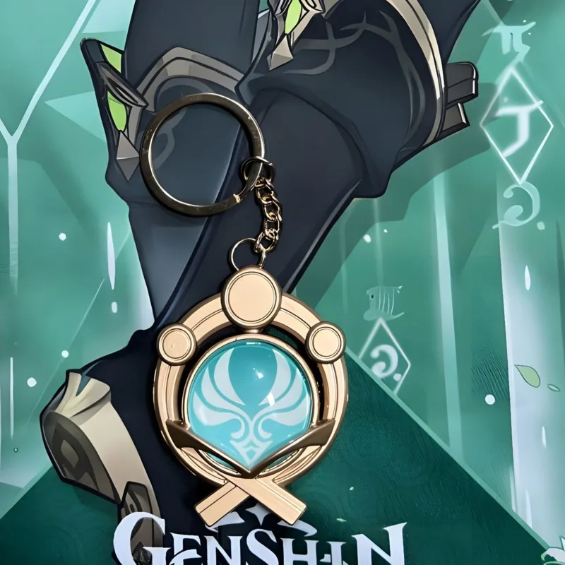 Аниме ключодържател Genshin Impact Vision, нажежен, 8 елемента, оръжия, Очите оригиналния Бога, ключодържател, висулка във формата на чанти, подаръци