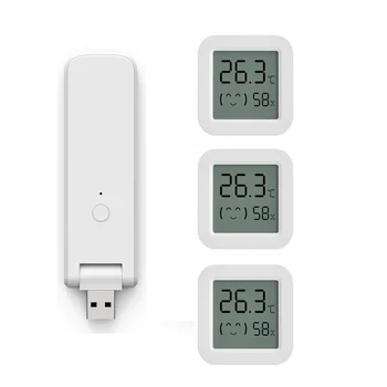 В комплекта на Hristo Smart LCD Thermometer влизат 3шт Bluetooth-сензор за температура и влажност на въздуха TH05 + 1 бр USB-портал на Hristo BT01 МОЖНО
