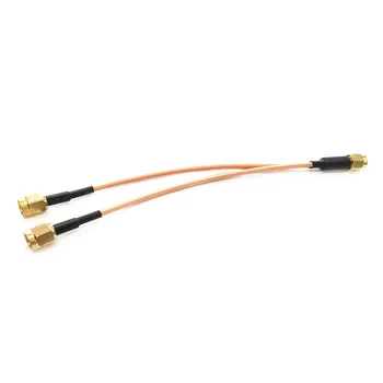 Включете RP SMA до 2 штекерам RP-SMA, свързващ конектор, кабел за връзка с косичкой RG316 15 см 6 