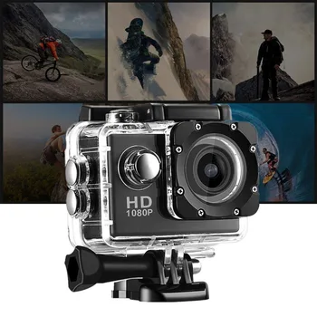 Водоустойчива камера с Full HD 1080P, 2,0-инчов камера Sports DV Go Car Cam Pro, мини спортна камера DV с аксесоари за фотоапарати