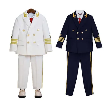Детска бяла детска form Pilot Cos, детски панталони Jakcet, костюм за изяви с равен брой гласове, бебешка рокля за снимки, с костюм за тийнейджъри