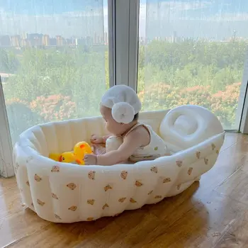 Детска вана за къпане на Гумена подложка за баня Сигурност Корейски Басейн за къпане на момчето Детска Сгъваема басейн за къпане Многофункционален басейн с океански топка