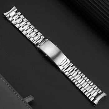 Дугообразный гривна от неръждаема стомана за Longines Longines Pioneer Series каишка за часовник L3.811 Метална каишка за часовника 22 мм Мъжка гривна