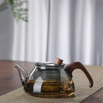 Дървена дръжка топлоустойчива стъклена кана електрически керамичен котлон чай домакински комплект xiyuan teapot tea set