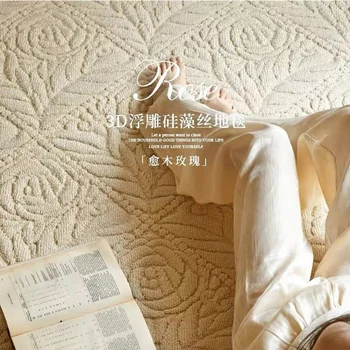 Килим за хол в японски стил Дебела подложка за кабинета Декорация на дома, Монофонични Нощни килим Татами Голям килим за спални