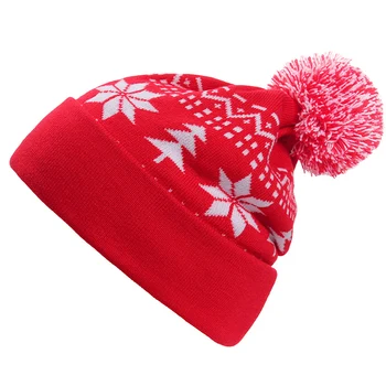 Коледни шапки за възрастни Сладки шапки-бини от снежинки, топли Зимни шапки за парти в домашния офис