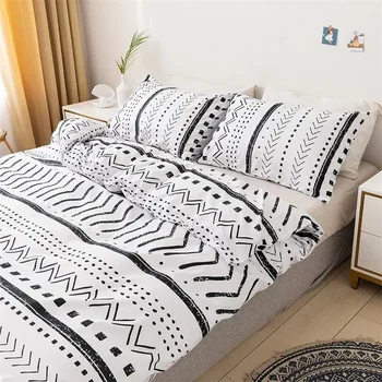 Комплект мека спално бельо с принтом в стил бохо, комплект пододеяльников размер 