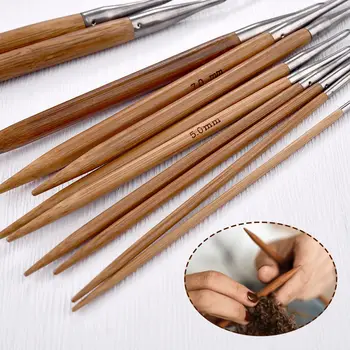 Кръгли спици от естествен бамбук 3,0-10 мм, спици с трубчатым обръч от неръждаема стомана, инструменти за ръчно шиене 