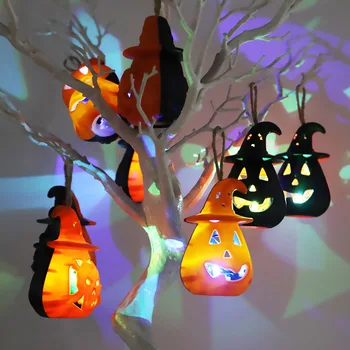 Лампа във формата на тикви за Хелоуин, Led Ръчен фенер с черепа, Украса за парти на Хелоуин, Забавна атмосфера, Подпори