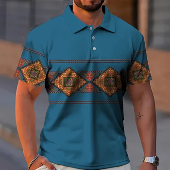 Летни мъжки тениски с 3D-принтом в стила на Тотема, ежедневни блузи с къс ръкав Оверсайз, Моден тренд, мъжки дрехи