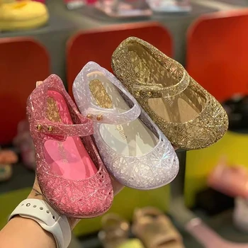 Мини Мелиса Campana Вязаная на една кука желейная обувки за момичета, сандали, новост 2023 г., детски обувки, меки нескользящие сандали Мелиса за деца.