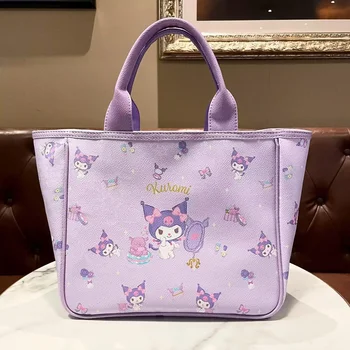 Мини чанта-тоут за момичета Sanrio Kuromi Hello Kitty за тийнейджъри от изкуствена кожа за cosplay