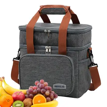 Мъжка чанта за обяд, Мъжки кутия за обяд, Самозалепваща чанта за обяд, с много джобове, двухслойное водонепроницаемое покритие за пикник, на училището, на плажа.
