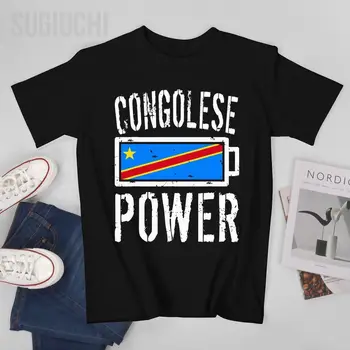 Мъжки t-shirt Congolese Power, Демократична Република Конго, Тениски С кръгло деколте, Тениски За жени И момичета, 100% Памук, Унисекс, Всички сезони