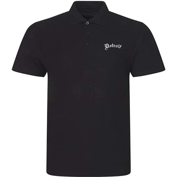 Мъжки ежедневни риза поло Lyprerazy с бродерия Detroit City, тениска-поло за голф с къс ръкав
