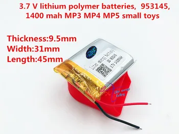 най-добрият батерия марка 953145 3,7 1400 mah литиево-полимерна батерия с голям капацитет на батерията на GPS mobile power batteries