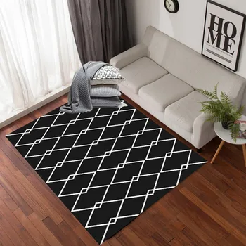 Обичай европейски модерен килим Геометрични прости домашни килими Хол, кабинет разтегателен мат етаж за спални нощни противоскользящий мат