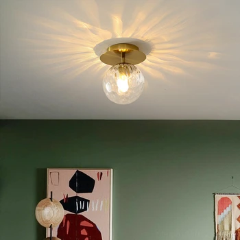 Окачен тавана лампа в скандинавски стил, Модерен Прост Тавана лампа от Стъклени топки, Осветление на Хола, спалня, Коридор, Огледало в банята.