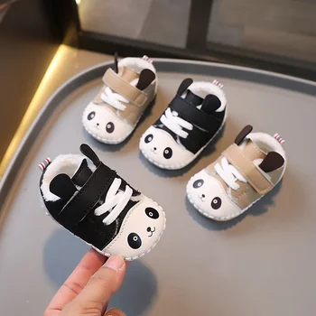 Памучен обувки за бебета мъжки и женски пол на възраст 0-1 години и половина през зимата с мека подметка и плюшем за деца 3-6-12 години