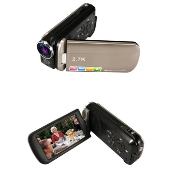 Преносима дигитална DV камера 2,7 K с 3.0-инчов повратна дисплей, домакински преносим цифров фотоапарат с 18-кратно увеличение и 48-мегапикселова камера