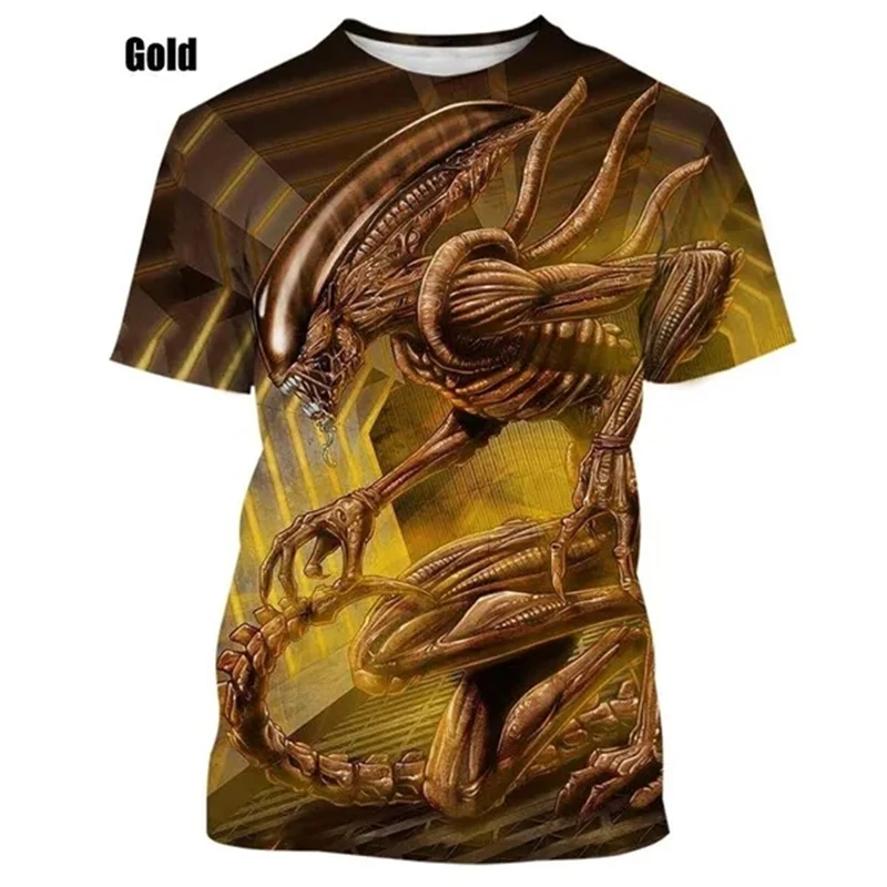 Продукт Тениска с 3D-принтом Xenomorph Alien, Ежедневни модна тениска с къс ръкав, мъжки тениски, Унисекс с мультфильмами, Удобен топ