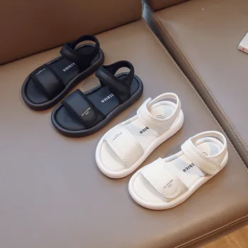 Прости и лесни детски сандали 2023, нови летни плажни обувки с отворени пръсти на дебела подметка за момчета и момичета