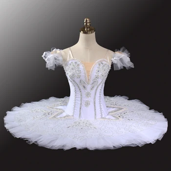 Професионална висококачествена дрехи за състезанието, класическа Непрозрачна Бяла балетната поличка за възрастни жени