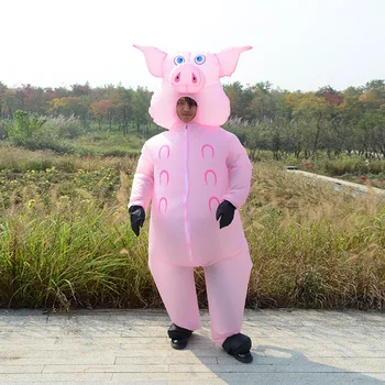 Розово прасе Надуваеми Костюми на свине за възрастни животни Хелоуин Карнавал Cosplay Парти на Маскарадните костюми на Жените и Мъжете Облекло за рожден Ден
