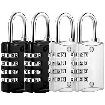 Секретни брави, 4-цифрен заключване С метален кодово заключване, защитен от атмосферни влияния, Заключване за куфара, Брава за шкафчета, фитнес зала